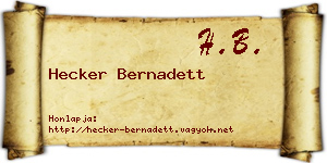 Hecker Bernadett névjegykártya